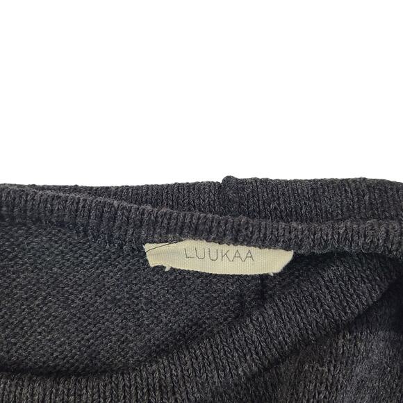 Luukaa Dress Knit Sleeveless Stripes Black Gray Medium Antracite - Picture 5 of 5